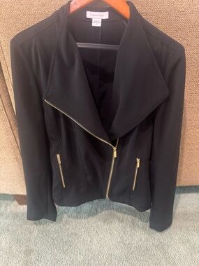 Calvin Klein Black Jacket with Gold Zippers